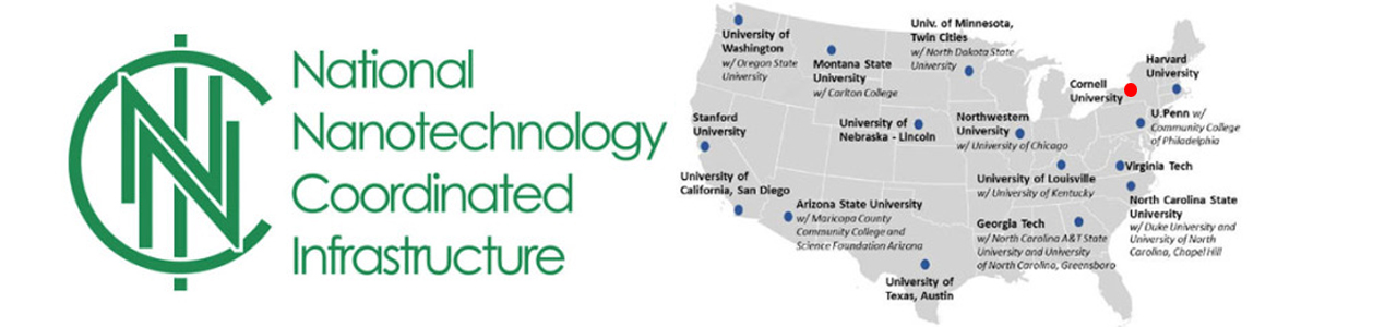 Banner image showing map of the NNCI sites