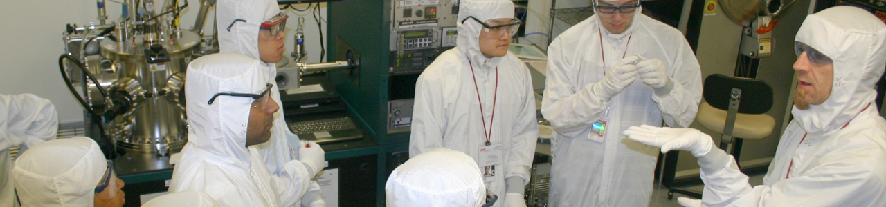 CNF staff member instructs TCN participants in the Clean Room